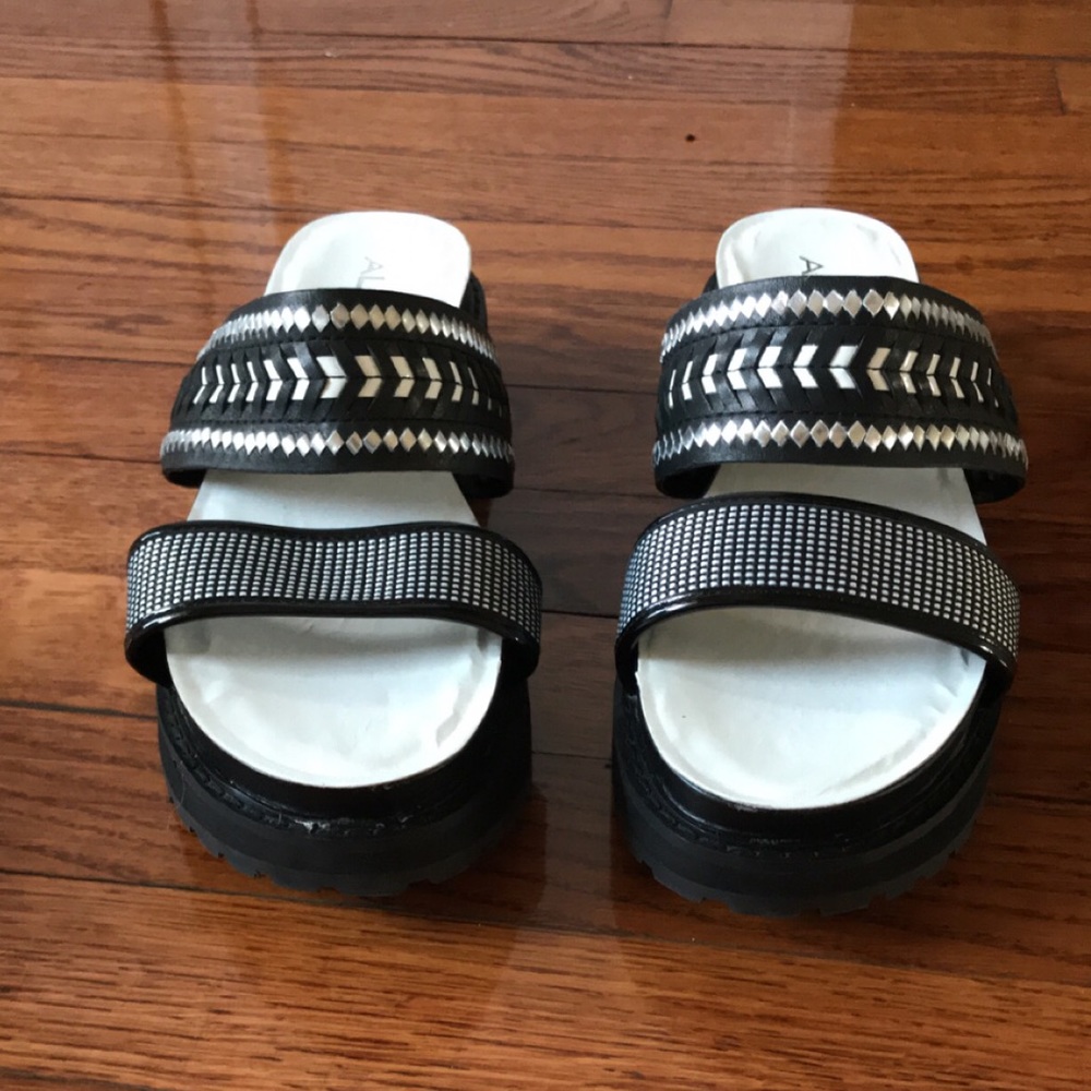 ALDO tribal print platform sandals